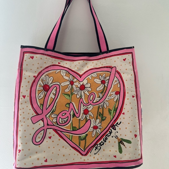 Brighton Pink and Gold Tote Bag with Love Design - Picture 2 of 13